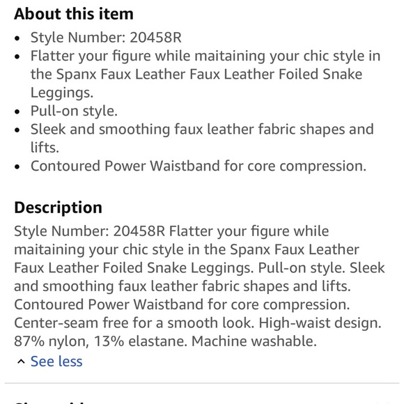 SPANX Faux Leather Foiled Snake Leggings - Picture 3 of 8